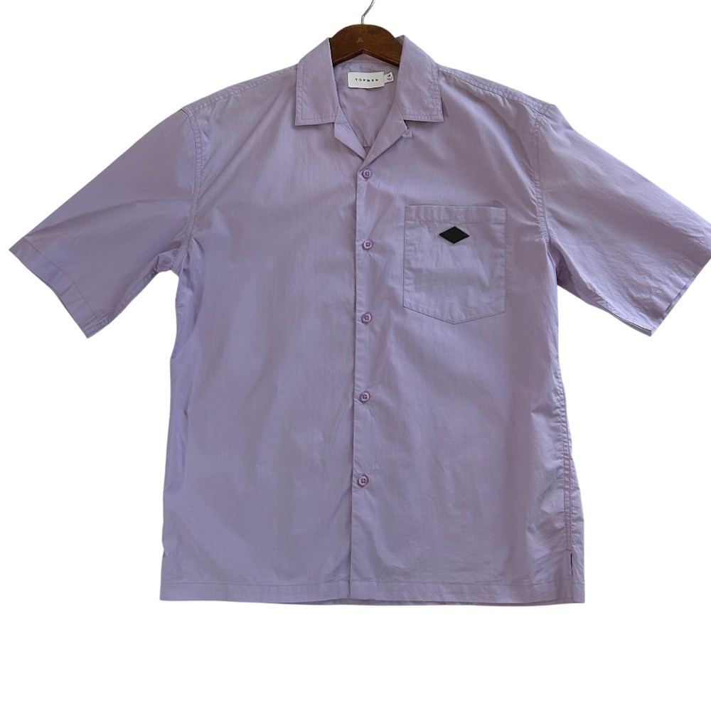 Topman Lavender Men’s Short Sleeve Button-Up Shirt Size XS
